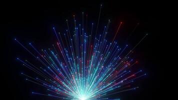 optisch Ballaststoff schnelle Geschwindigkeit Daten Transfer ai Netzwerk abstrakt Partikel video