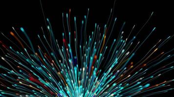 optisch vezel hoge snelheid gegevens overdracht ai netwerk abstract deeltjes video