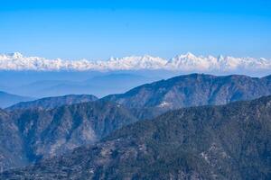 Very high peak of Nainital, India, the mountain range which is visible in this picture is Himalayan Range, Beauty of mountain at Nainital in Uttarakhand, India photo