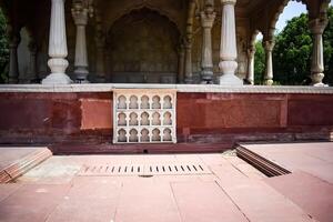 Architectural details of Lal Qila - Red Fort situated in Old Delhi, India, View inside Delhi Red Fort the famous Indian landmarks photo