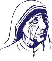 Mother Teresa Line Art vector