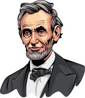 Abraham Lincoln Color Line Art vector