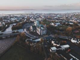 Views of Galway Cathedral in Galway, Ireland by Drone photo
