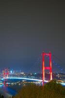 Bosphorus or 15th July Martyrs' Bridge vertical photo. Istanbul view photo