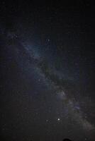 Milky way vertical photo. Astrophotography concept background photo