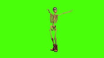 squelette Danse vert écran video