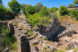 Ruins of Troy Ancient City in the spring. Visit Turkey concept photo