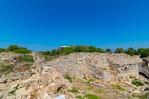 Troy ancient city view. Ruins of Troy background photo. photo