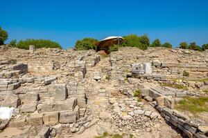 Ruins of Troy in Canakkale Turkey. Visit Turkey concept photo