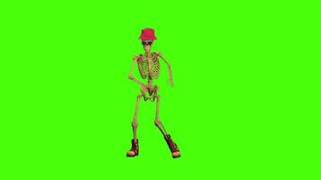 squelette Danse vert écran video