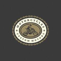 Sport motorcycle logo template design element vintage style vector