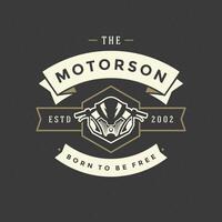 Sport motorcycle logo template design element vector