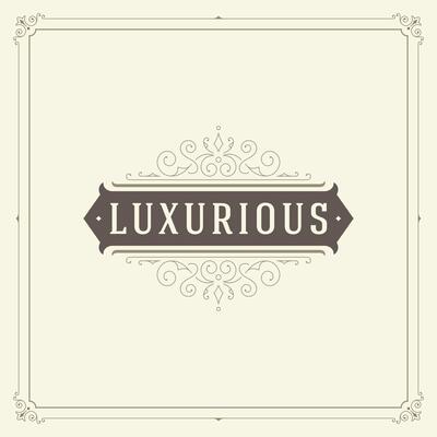 Ornament logo design template flourishes calligraphic vintage frame.