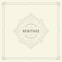 Ornament logo design template flourishes calligraphic vintage frame. vector
