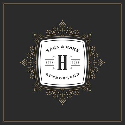 Ornament logo design template flourishes calligraphic vintage ornate frame illustration.