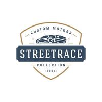 Sport car car logo template design element vintage style for label vector