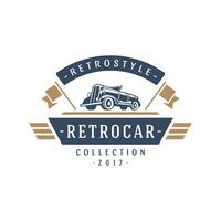 Classic car logo template design element vintage style vector