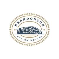 Classic car logo template design element vintage style vector