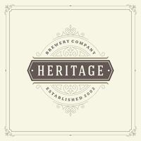 Ornament logo design template flourishes calligraphic vintage frame. vector