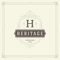 Ornament logo design template flourishes calligraphic vintage frame. vector
