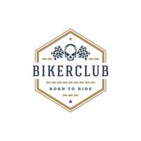 Biker club logo template design element vintage style vector