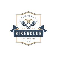 Motorcycle club logo template design element vintage style vector