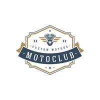 Moto club logo template design element vintage style vector