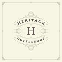 Ornament logo design template flourishes calligraphic vintage frame. vector