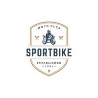 Sport motorcycle logo template design element vector