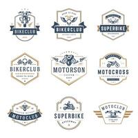 Motorcycles logos templates design elements set vector