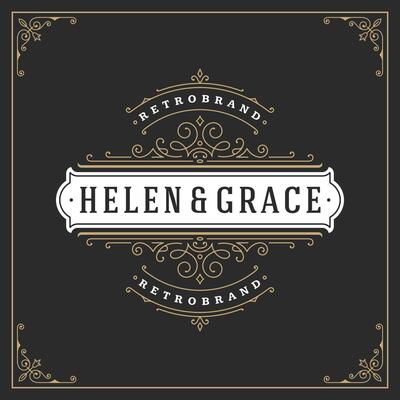 Ornament logo design template flourishes calligraphic vintage frame.
