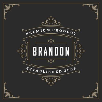 Ornament logo design template flourishes calligraphic vintage frame.