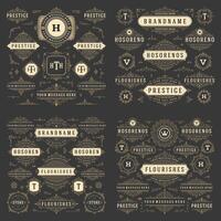 Vintage ornaments swirls and vignettes decoration design elements. vector