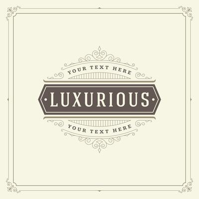 Ornament logo design template flourishes calligraphic vintage frame.