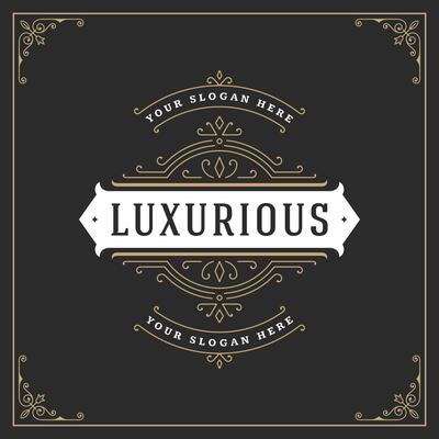 Ornament logo design template flourishes calligraphic vintage frame.