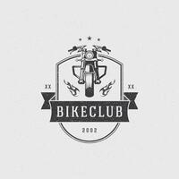 Motorcycle club logo template design element vintage style vector