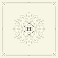 Ornament monogram logo design template flourishes calligraphic vintage frame. vector