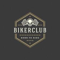 Motorcycle club logo template design element vintage style vector