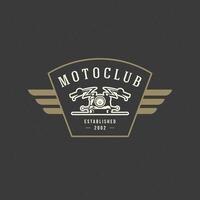 Motorcycle club logo template design element vintage style vector