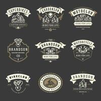 Motorcycles logos templates design elements set vector