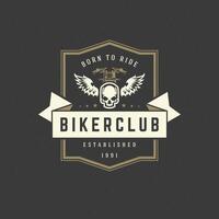 Motorcycle club logo template design element vintage style vector