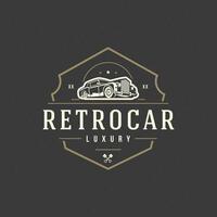 Classic car logo template design element vintage style for label or badge vector