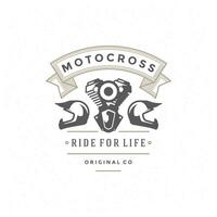 Motocross logo template design element vintage style vector