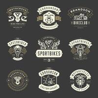 Motorcycles logos templates design elements set vector