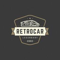 Hot rod car logo template design element vintage style vector