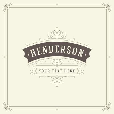 Ornament logo design template flourishes calligraphic vintage frame.