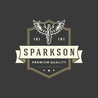 Spark logo template design element vintage style vector