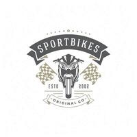 Sport motorcycle logo template design element vintage style vector