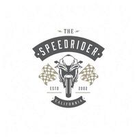 Sport motorcycle logo template design element vintage style vector