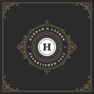 Ornament monogram logo design template flourishes calligraphic vintage frame.